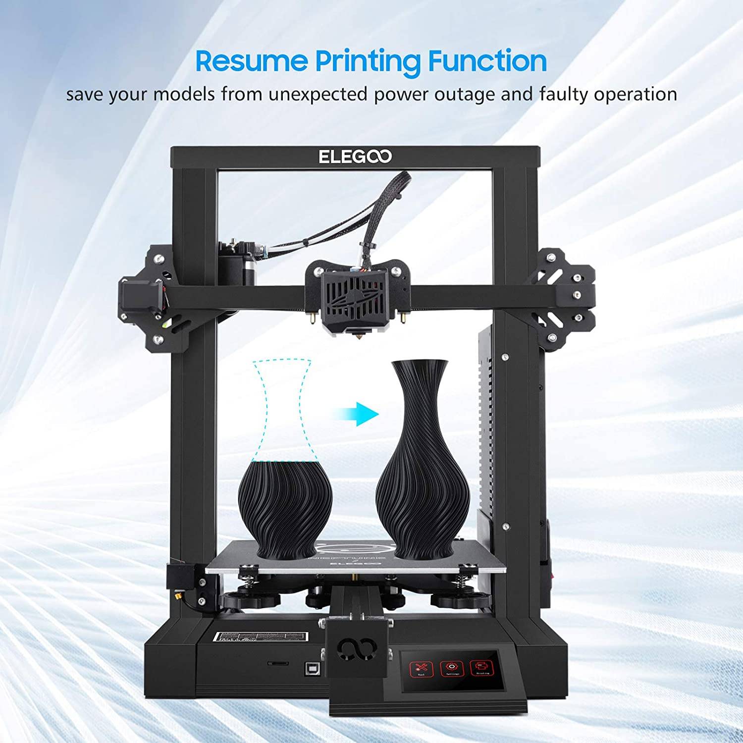 ELEGOO Neptune 2 FDM 3D Printer with silent motherboard